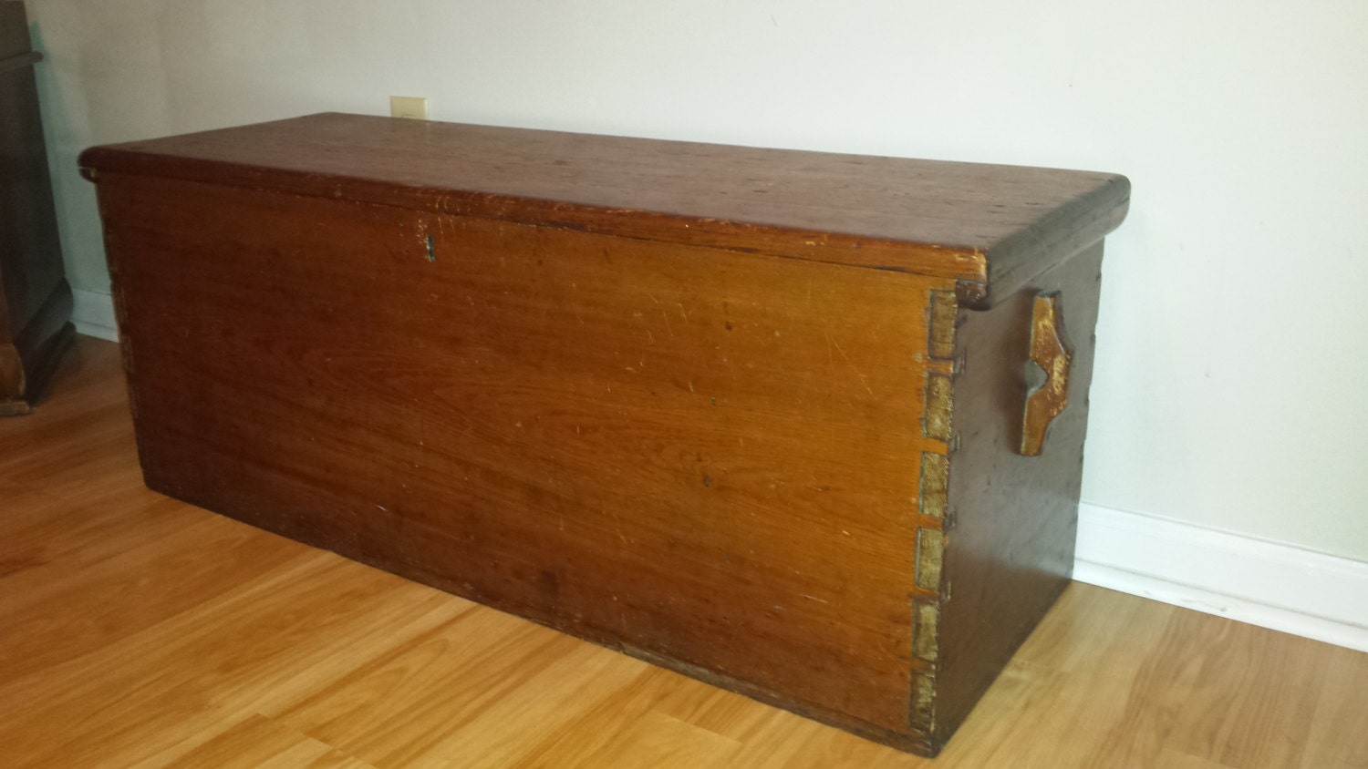 Antique Pine Sea Captains Chest