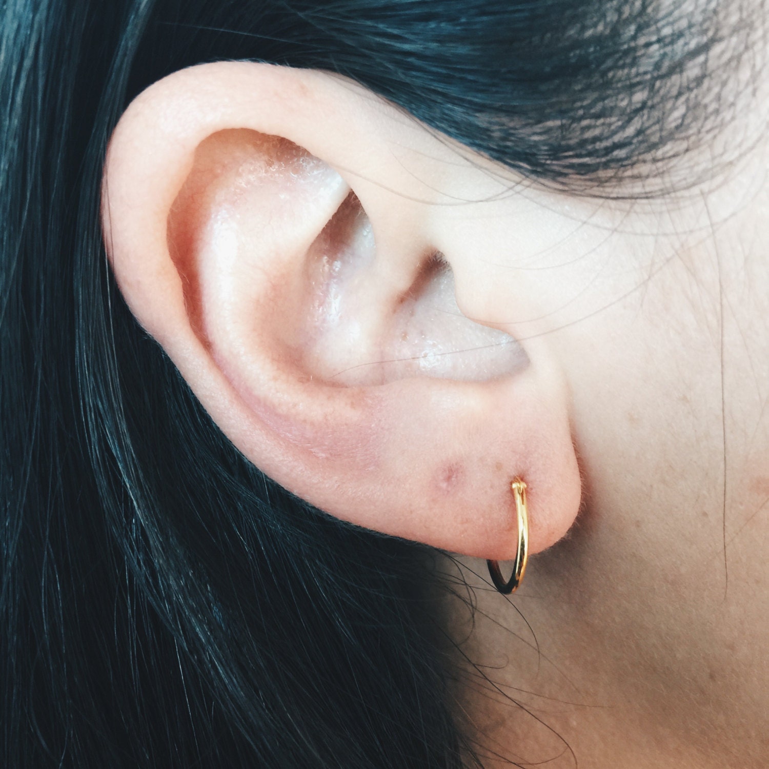 12mm Gold Hoop Earring Tiny Gold Hoop Earring Gold Cartilage