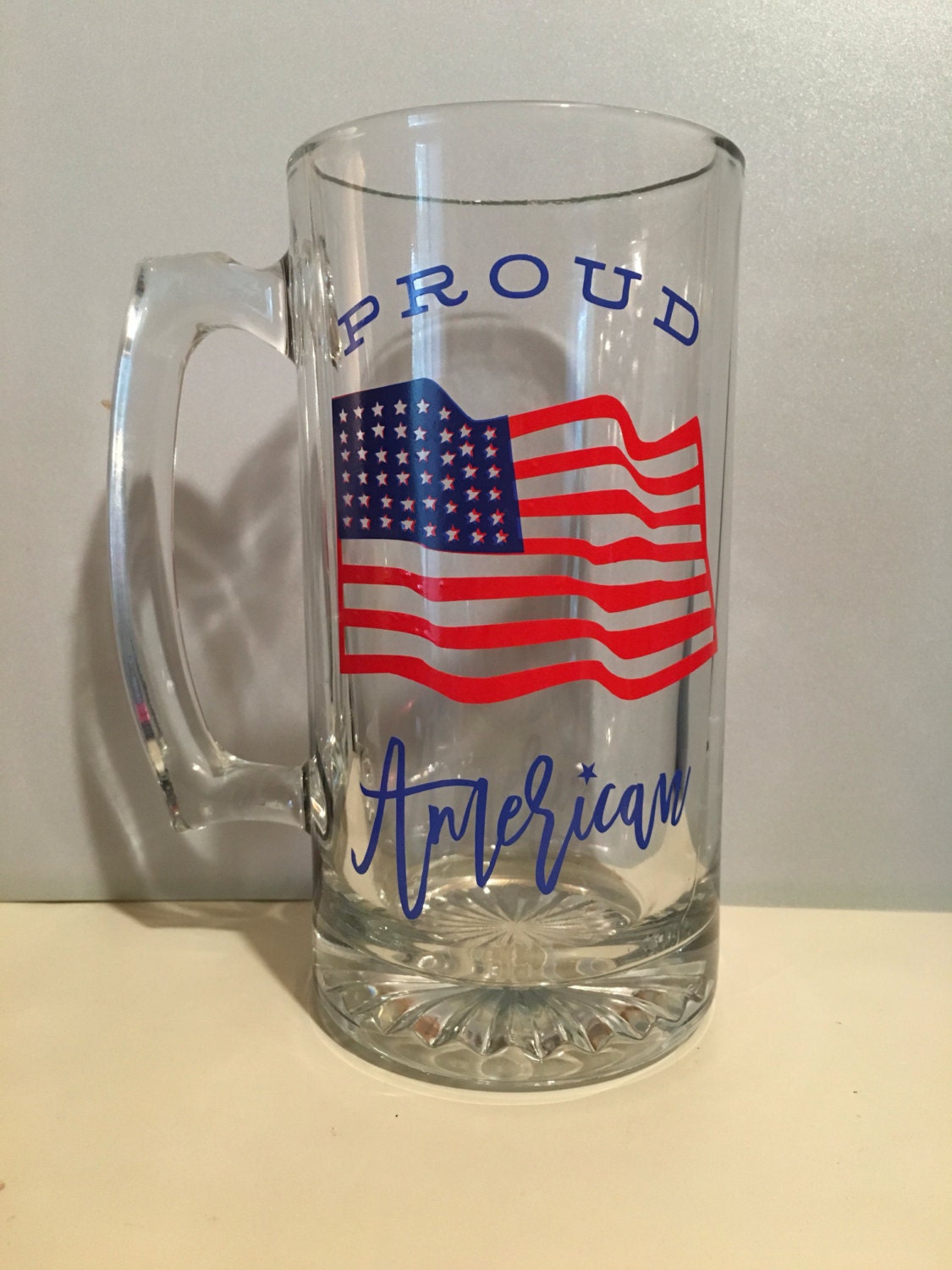 4th of July beer mug Proud American mug Patriotic beer mug