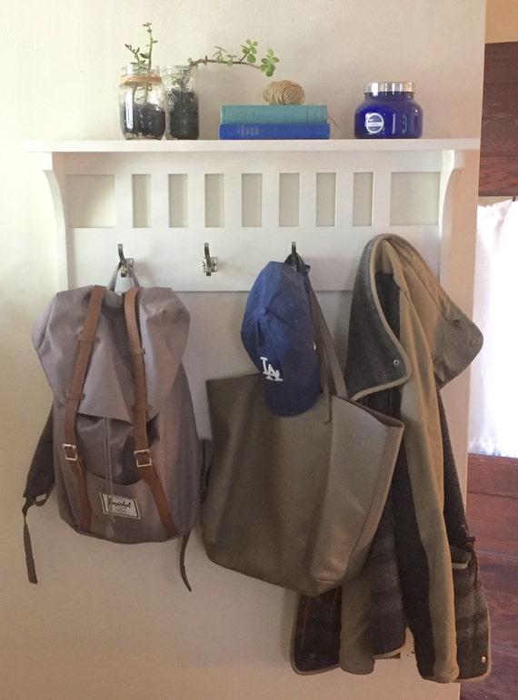 Entryway Mission Coat Rack Shelf Key Holder