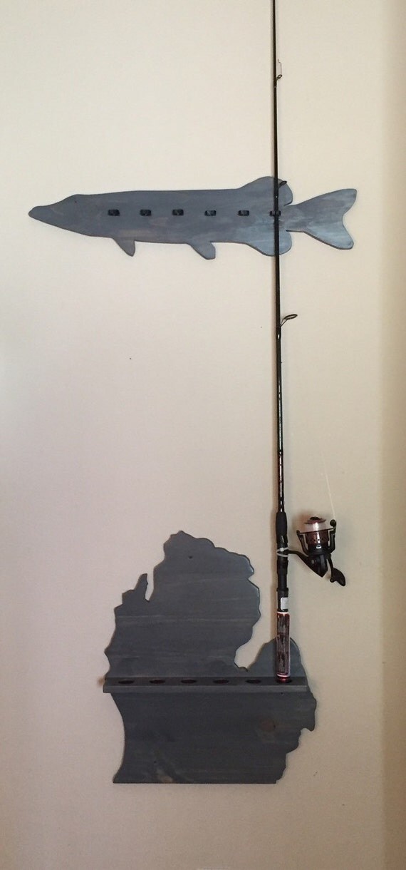 Fishing Pole Holder/ Fishing Pole Rack wood