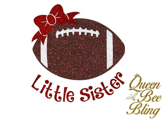 Download Football Little Sister Shirt Glitter Vinyl Personalized