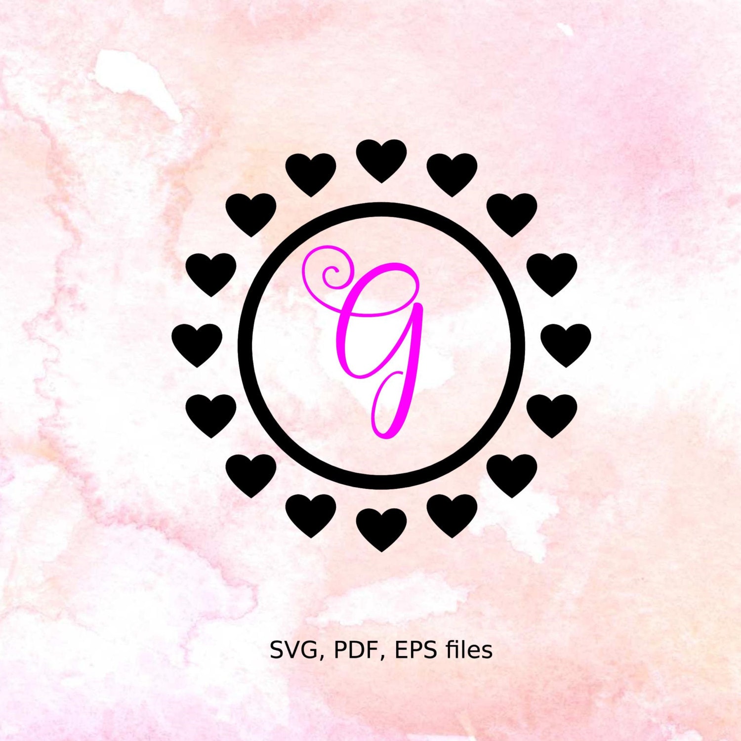 Download Heart Circle Monogram SVG Frame Valentine svg file cutting