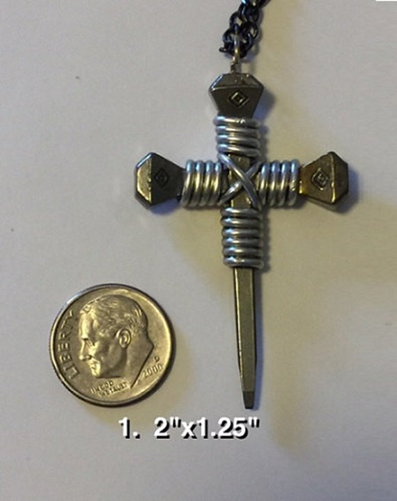 Handmade soldered horseshoe nail crosses by CraftsByJandP on Etsy