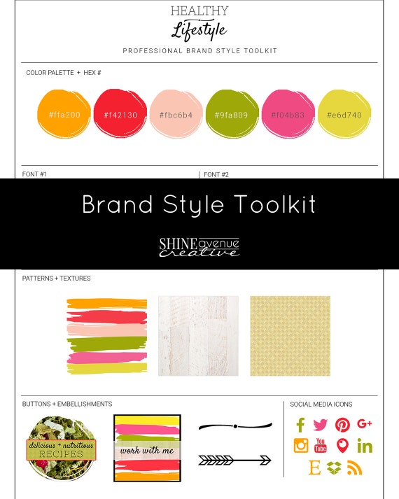 Healthy Lifestyle Brand Style Toolkit DIY branding for blogs