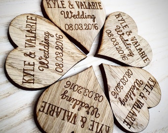 Custom Wedding Favors - Heart Favors - Large Wooden Hearts - Heart Decor - Heart Decorations - Wooden Hearts - Wedding Decorations, 16TD
