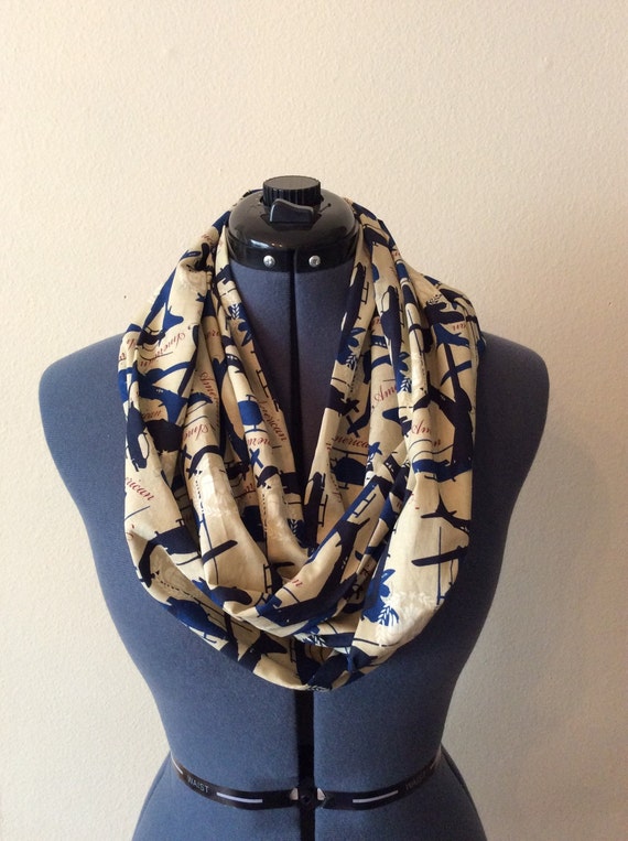 American Infinity Scarf / Airplane Scarf / Helicopter Scarf