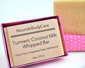 Herbal Soap, Unscented Soap, Vegan Soap, Turmeric Soap, Organic Soap, Cold Process Soap, Palm Free Soap, No Palm Soap, Fragrance Free Soap