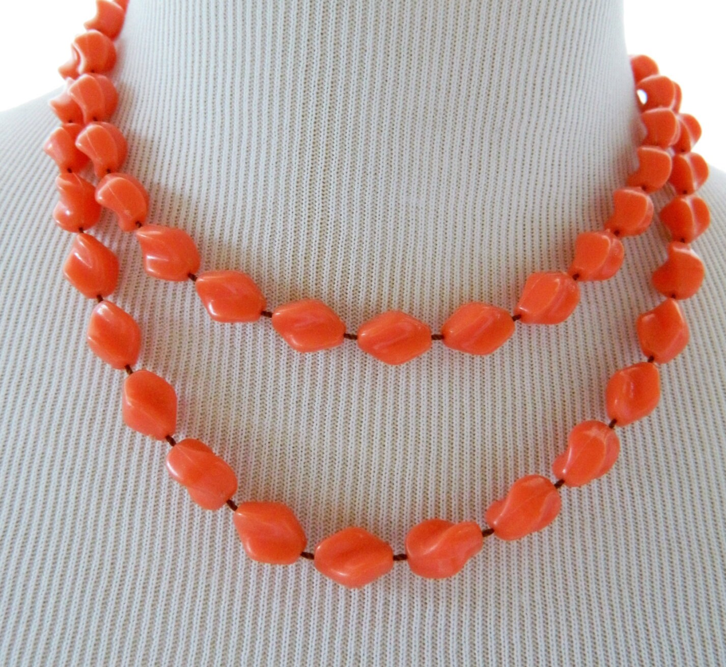 Vintage 60s Sarah Coventry Long Beaded Necklace Celluloid