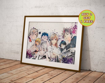 Shokugeki no Soma Anime, Food Wars, Anime Wall Art, Anime Watercolor Poster, Anime, Anime Poster, Anime Prints, OC-853