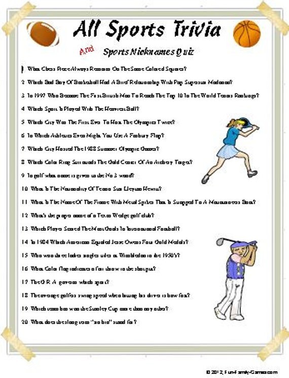 All Sports Trivia and Sports Nicknames Quiz