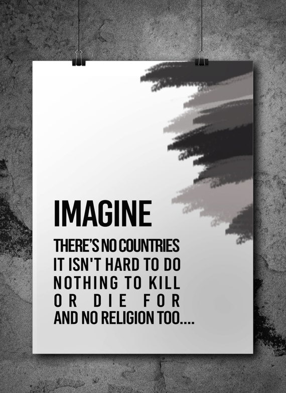 John Lennon Imagine Printable song lyrics by SmartDesignStore