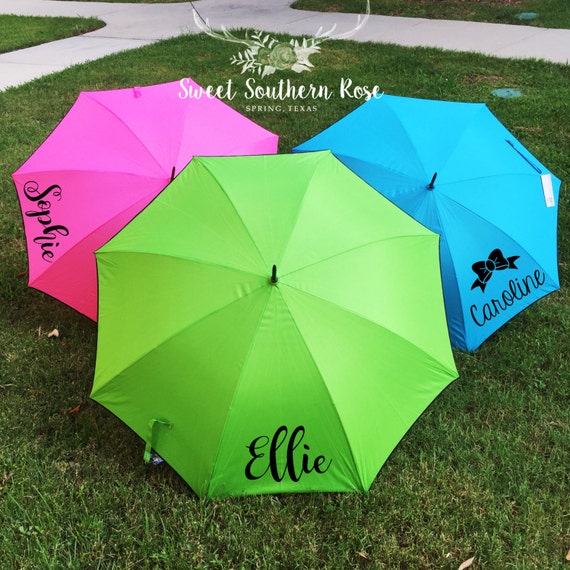 Monogram Umbrella Name or Monogram Umbrella Pink Green Blue