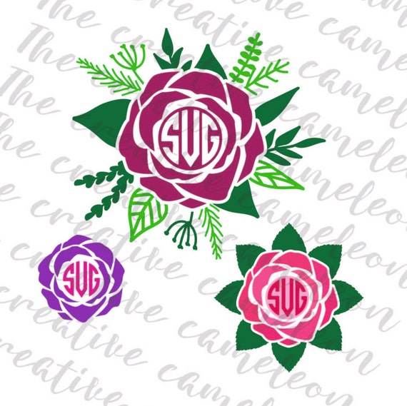 Download Monogram Rose floral flower flowers by ChameleonCuttables ...