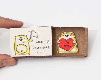 Funny Proposal Card / Unique Engagement Card /Love Confession Card/ "Okay you win" - "I'm Yours"/ LV019