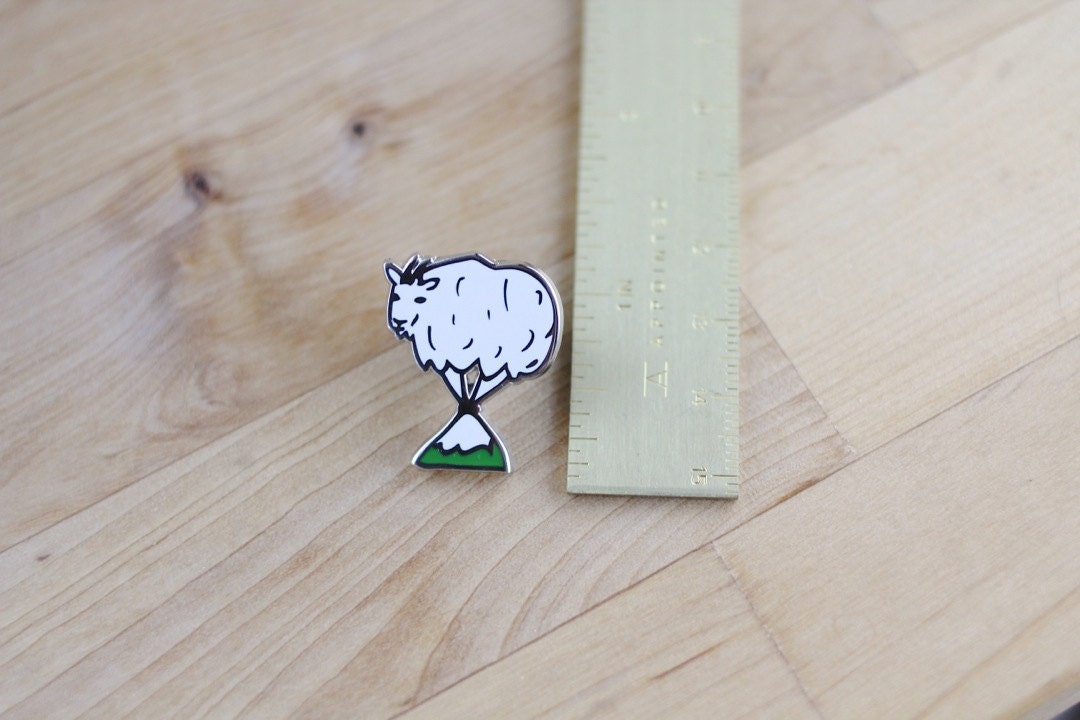 Mountain Goat Enamel Pin Goat Lapel Pin // Hard Enamel Pin