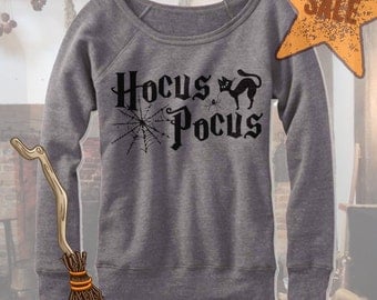 Halloween Hocus Pocus Off Shoulder. Wideneck Hocus Pocus Shirt. Halloween party. Funny Halloween Shirt. Hocus Pocus Witches. Fleece.