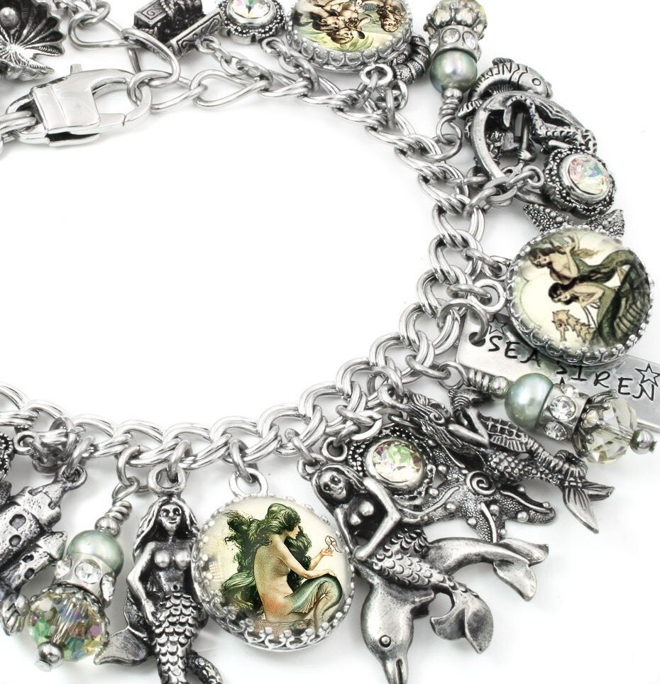 Mermaid Charm Bracelet Mermaid Jewelry Mermaid Handcrafted