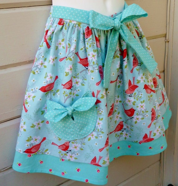 Girl's One of a Kind Easter Skirt with Birds by msliesenfelder