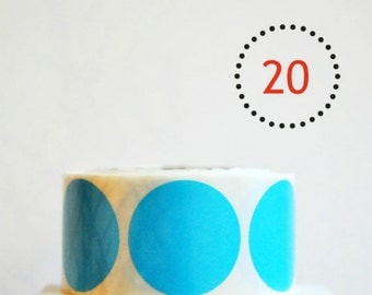 Gloss Blue Dot Stickers {2.0in} | Blue Envelope Seals | Baby Boy Shower | Fun Gift Wrapping Embellishment