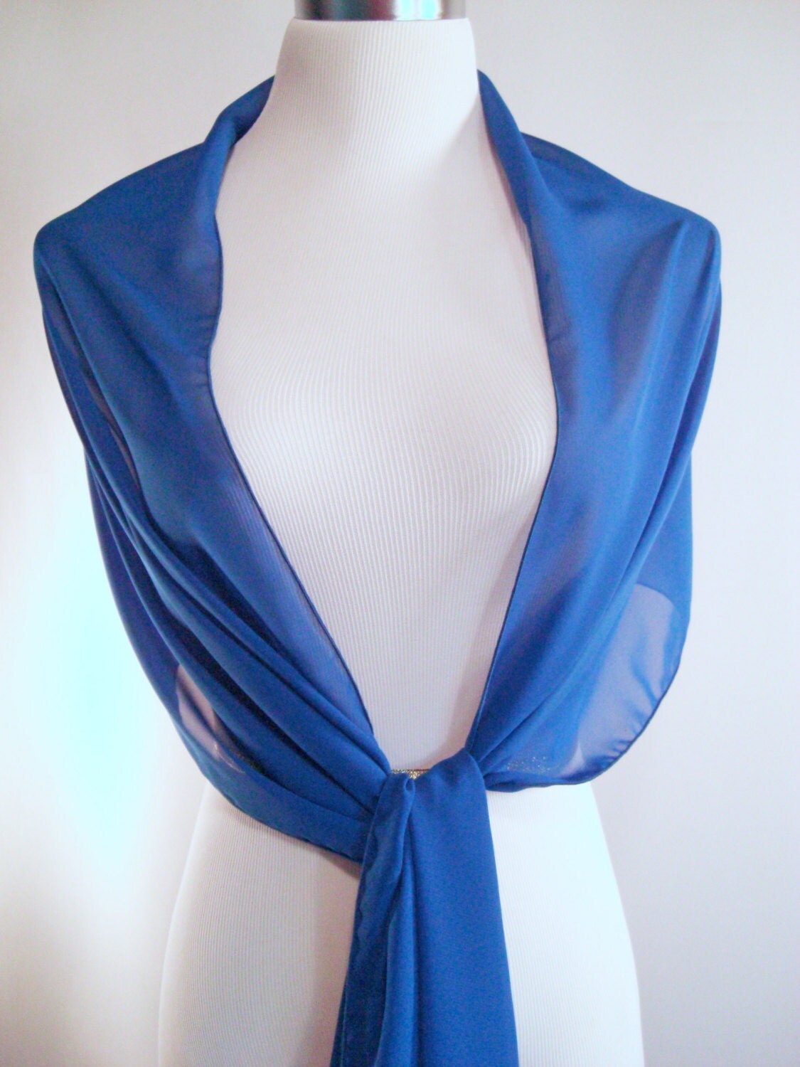 Evening Wrap Royal Blue Shawl Scarf Stole One Shoulder