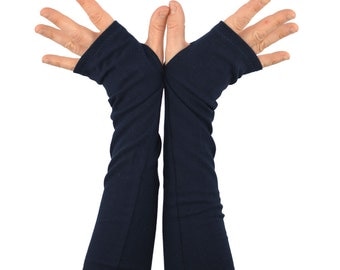 Arm Warmers in Midnight Navy Blue - Fingerless Gloves - Sleeves - LAST PAIR