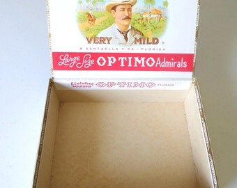 Vintage Cigar Box Optimo A. Santaella Admiral Universal Cigar Corp. Collectible