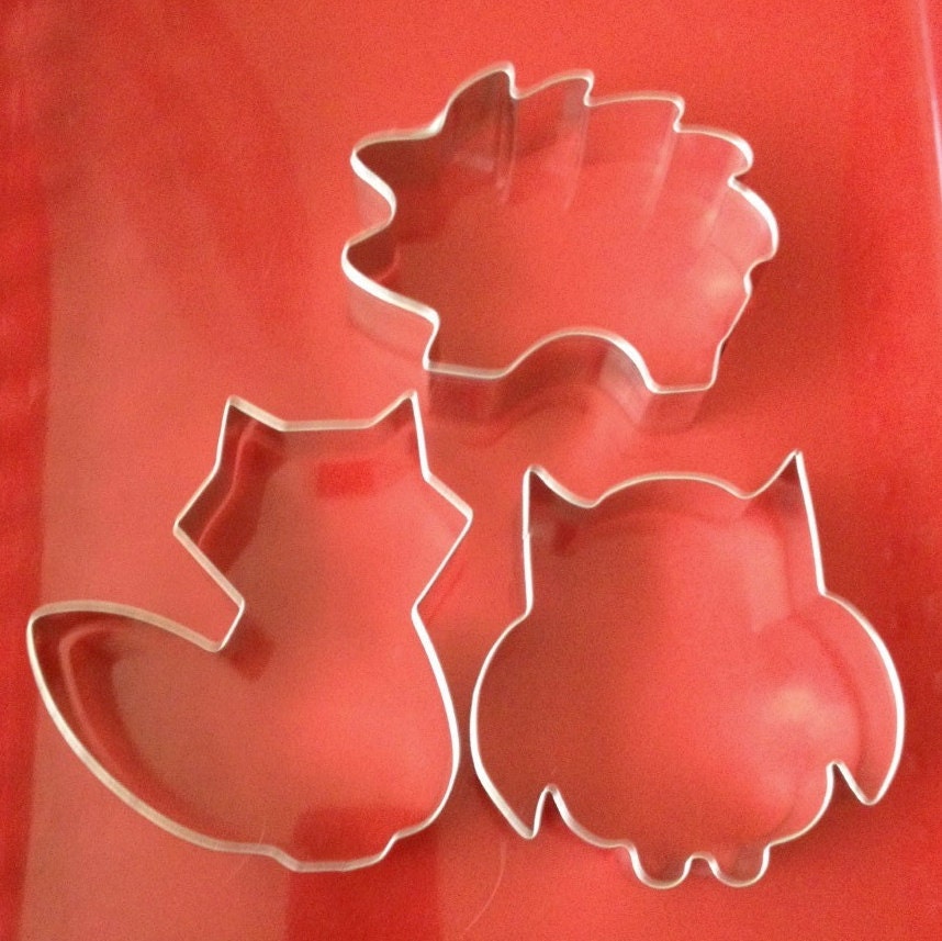 Woodland animal cookie cutter set of 3 made in the usa