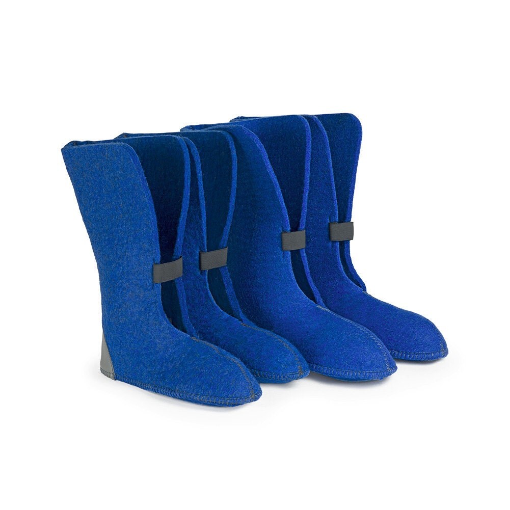 13 High 100 Wool Felt Boot Liners Royal Blue Style