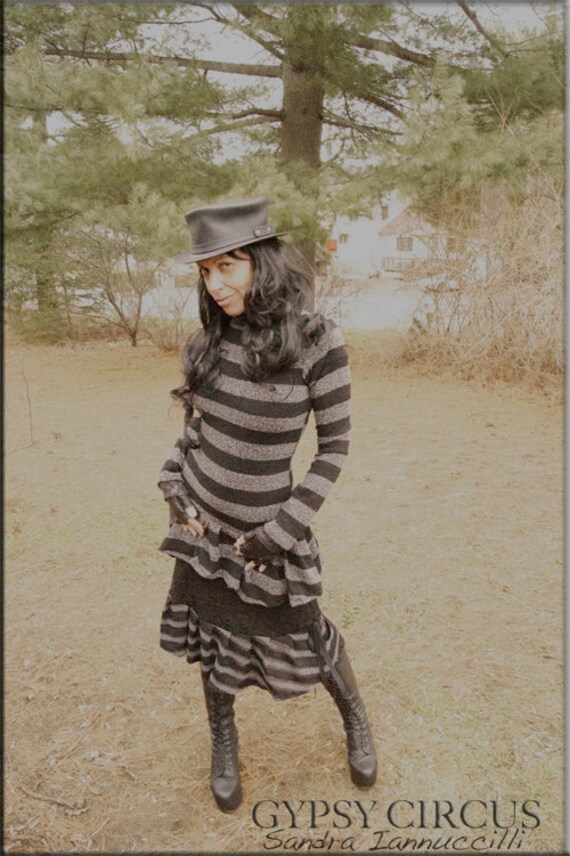 Steampunk - Burning Man - Boho - Sexy Top -Strips - Tunic - Top - Playa Wear - Bohemian Gypsy Fashion - Black - Size Small by GypsyCircus steampunk buy now online
