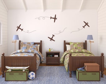 Airplane Wall Decal Set - Plane Decals - Set of 4 - Large Set
