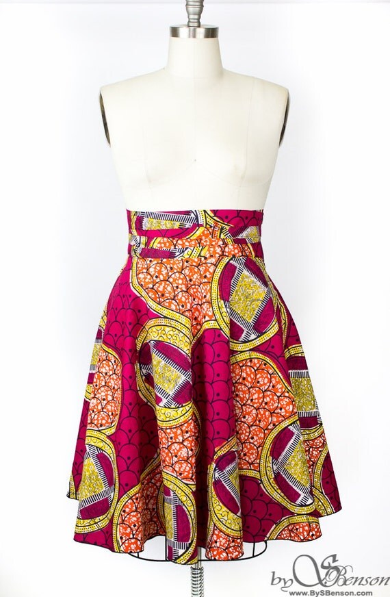 African Print Skirt Plus Size 2 24 30 L by aconversationpiece