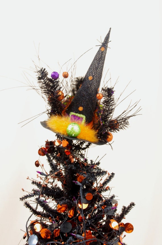 Halloween Tree Topper Orange and Black Tree Topper