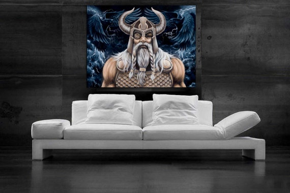 THOR Odin painting Viking art Canvas print