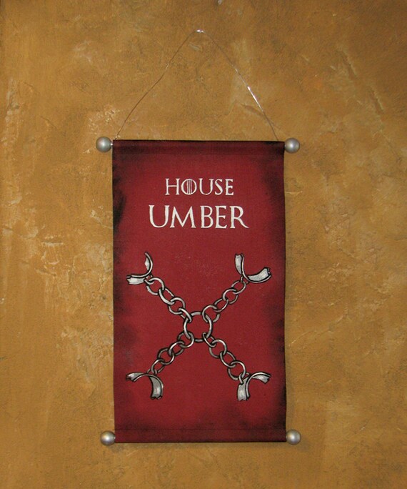 Hand Painted House Umber Canvas Banner Game of Thrones