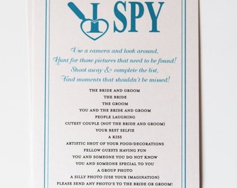 I Spy Ispy I-Spy Wedding Game for Reception Simple Elegant Border Custom Customize Colors Wedding