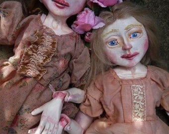 OOAK Art Doll, Jointed and Sculpted Paperclay Doll, Blush