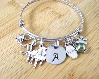 Piano Bracelet, Piano Jewelry, Music Jewelry, Personalized Music Jewelry, Music Bracelet