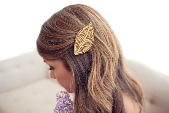 Leaf Wood Hair Clip Laser Cut 