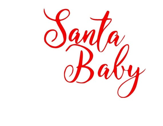 Santa Baby Script SVG or Silhouette Instant Download