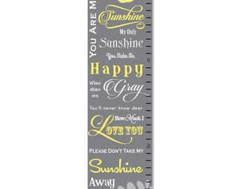 You Are My Sunshine Canvas Growth Chart