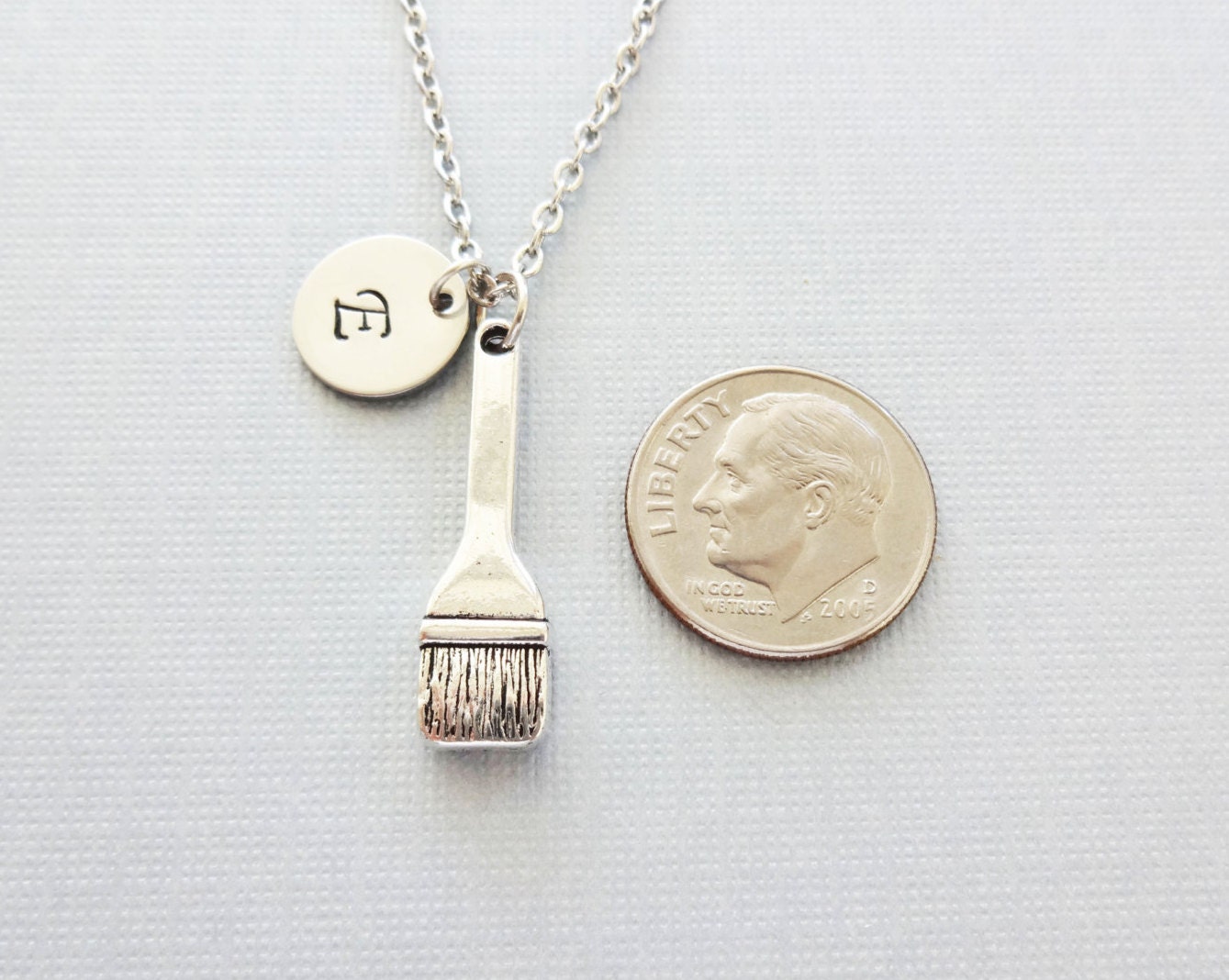 Paint Brush Necklace Paintbrush Painter by BelieveInGoodKarma