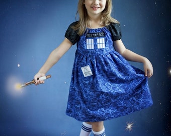 Doctor Who inspired TARDIS dress, Blue Box, Police Box Dress, Dr Who dress, Whovian dress,