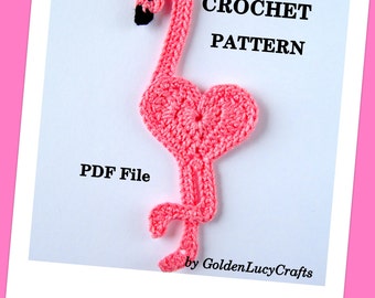 CROCHET PATTERN Flamingo Applique, PDF File, Free pattern offering