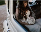 Mallory Paper Flower, Button and Brooch Wedding Bridal Alternative Bouquet and Complimentary Buttonhole