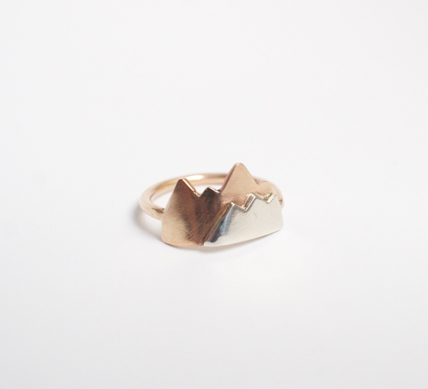 mountain ring sterling silver 14k gold fill brass copper