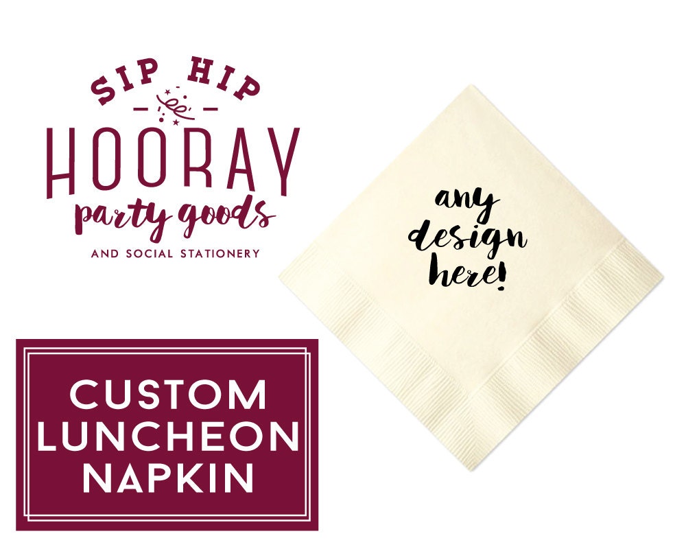 Personalized Luncheon Napkins Custom Wedding Napkins Wedding