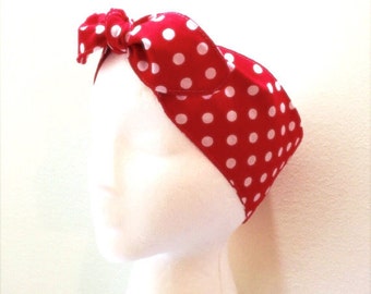 Cotton ROSIE THE RIVETER handmade adjustable headband