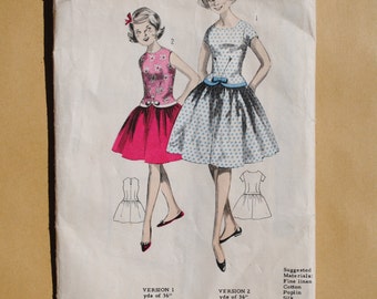 Vintage British English Sewing Pattern 1960's Maudella girl's summer party dress Age 11 and 12 #5166