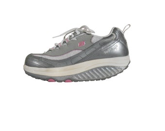 Vintage 90s Platform Sneaker Silver Sneaker 90s Platform Shoe Skechers Shoe Platform Trainer Silver Shoe Platform Tennis Shoe 90s Rave Shoe
